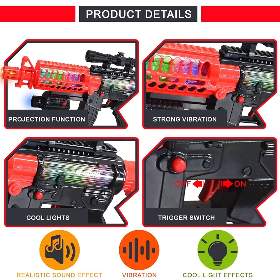 Rifle　フィジェットトイ Amazon.com: ArtCreativity Toy Rifle Vibrating Toy Guns for